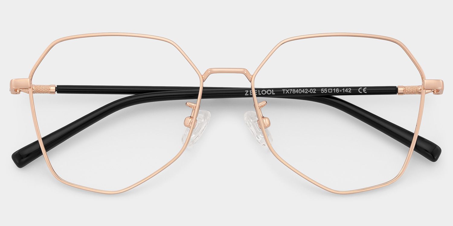 Bivins Geometric Gold Thin Frame Glasses | Zeelool