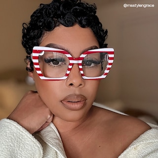 Pavia Butterfly Red Striped Glasses4