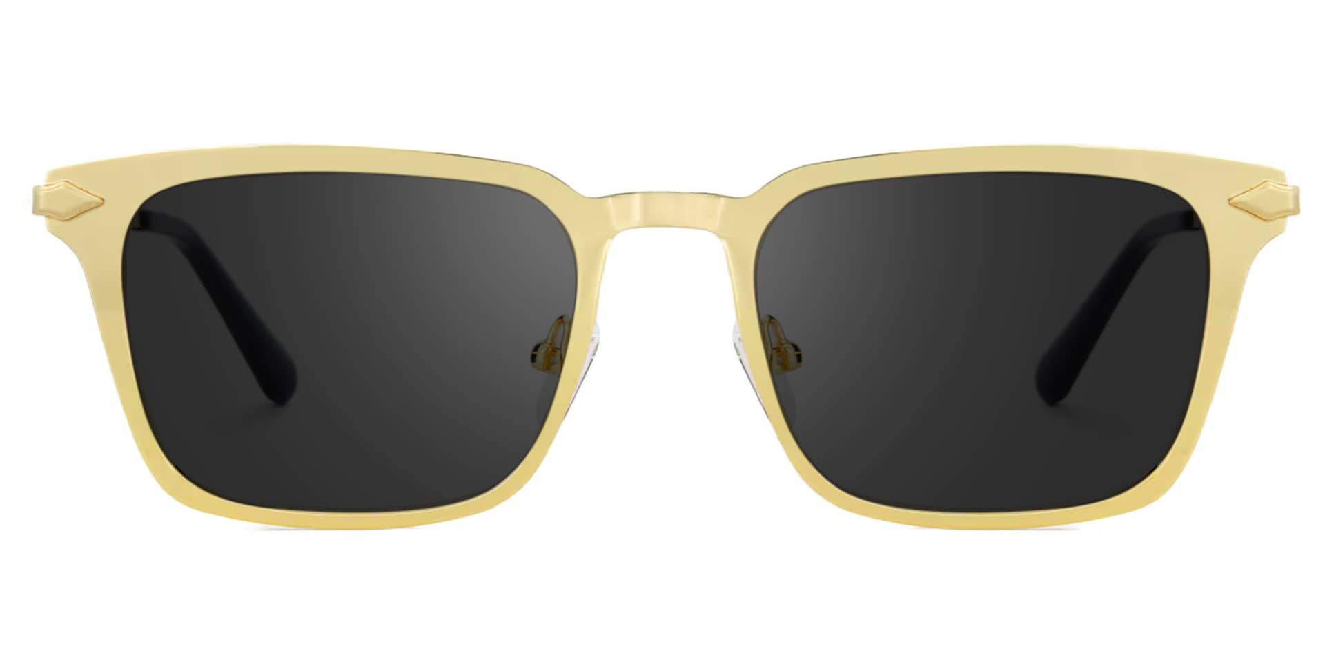 Gold Metal Frame Glasses With a Rectangle Shape0