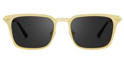 Chaney Rectangle Gold Sunglasses0