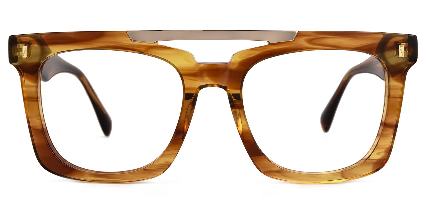 Aviator Ginel Brown Glasses deals -Zeelool Glasses