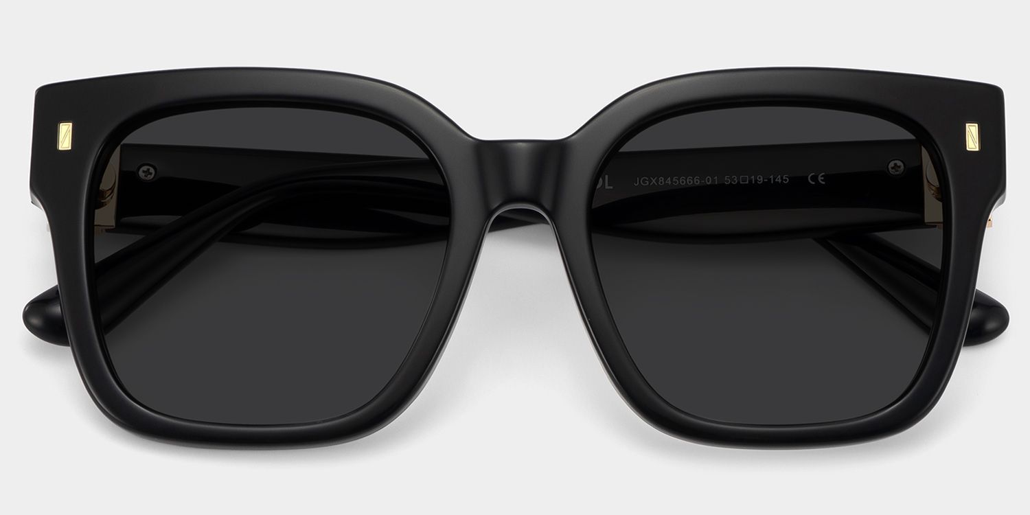 Scicluna Black Square Polarized Sunglasses for Driving | ZEELOOL1