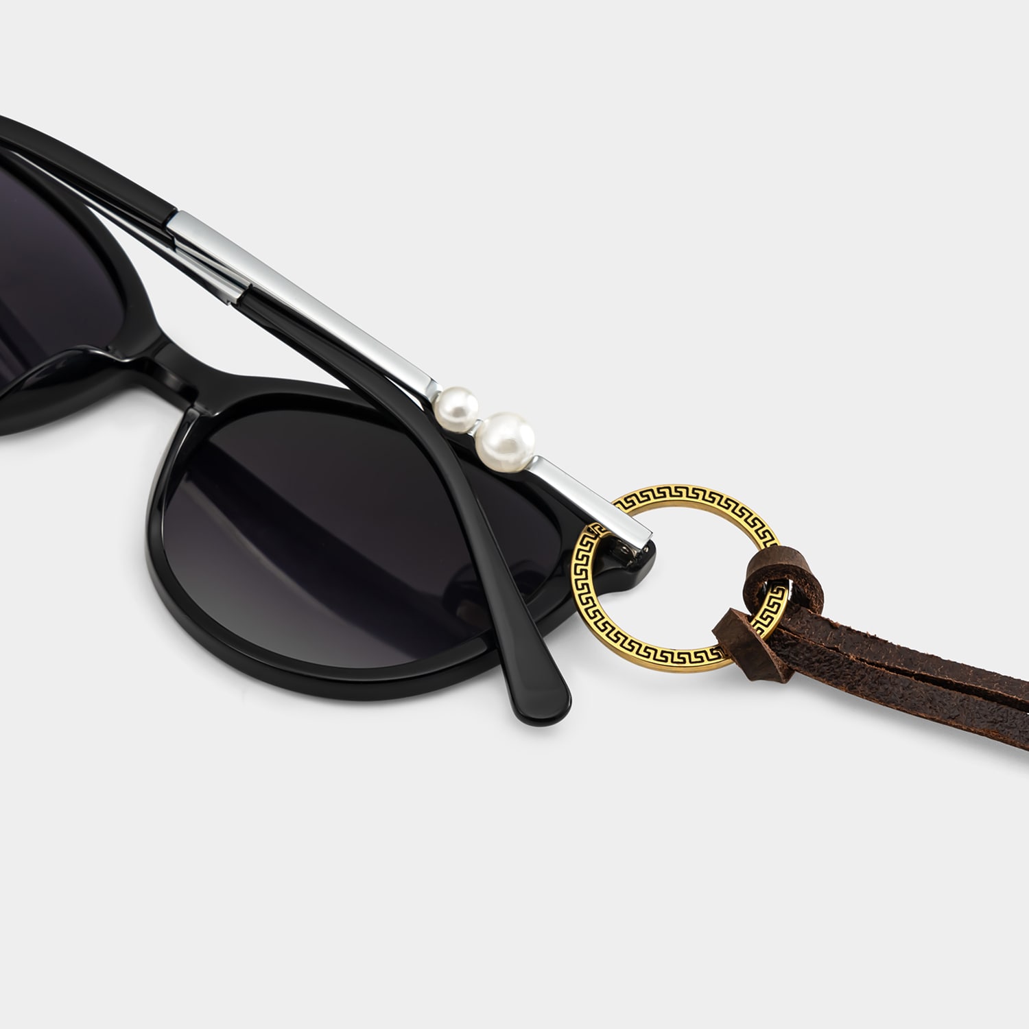 Adjustable Eyeglasses Leather Strap Alloy Ring2