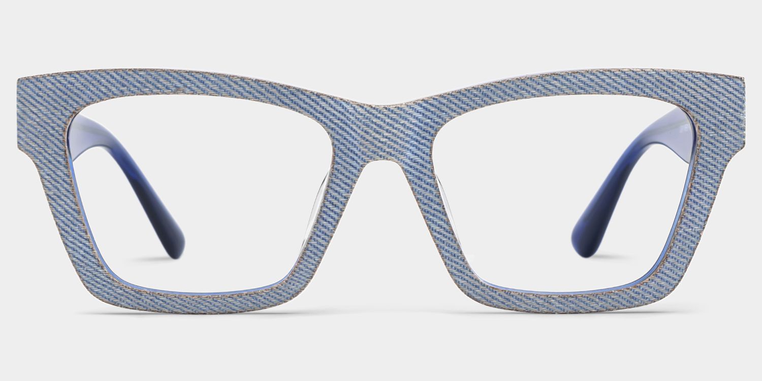 Cecilia Blue Frame Glasses with Rectangle Frame Online | ZEELOOL1