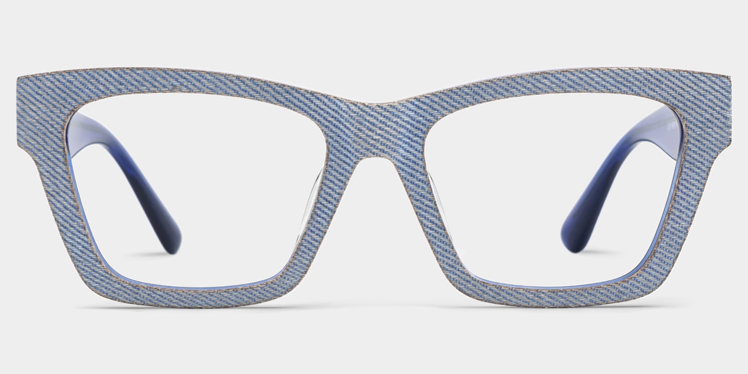 Cecilia Rectangle Blue Glasses