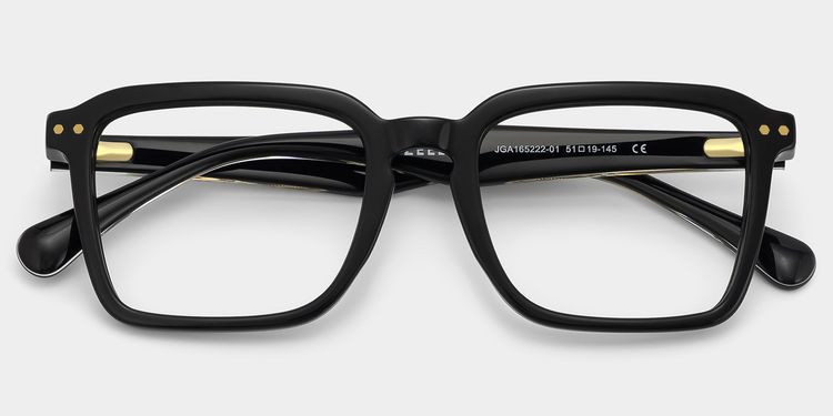 Vickerie Rectangle Black Glasses