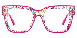 Zerica Square Rose Red Glasses2