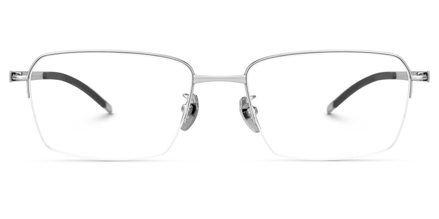 Men's Rectangular Glasses Frames In Semi-Frame