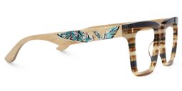 Nickacey Rectangle Brown Glasses4