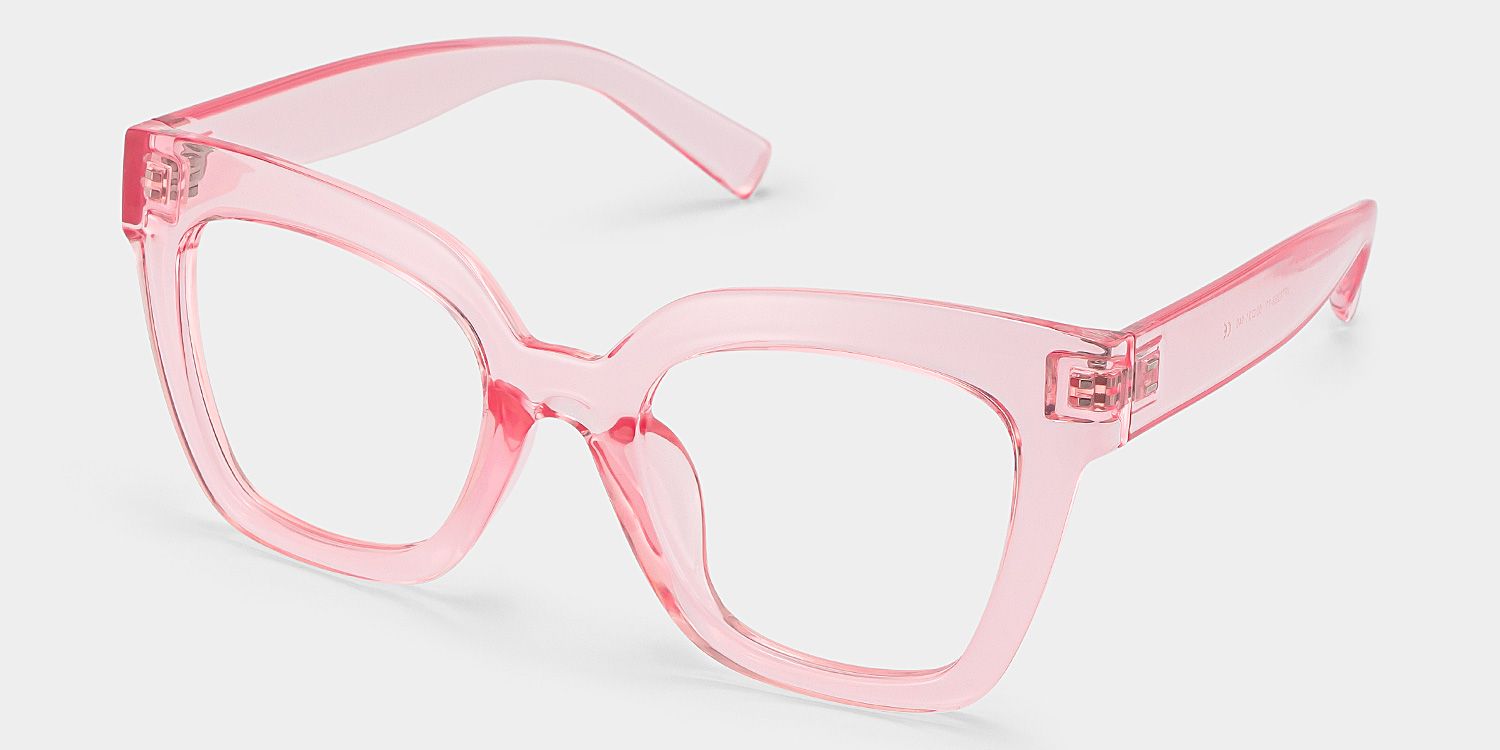 Malcolm Pink Translucent Glasses with Square Frames