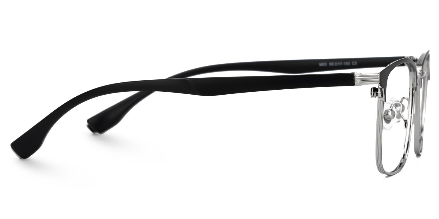 Eaddy Silver Eyeglasses with Rectangle Shape | Zeelool Optical2