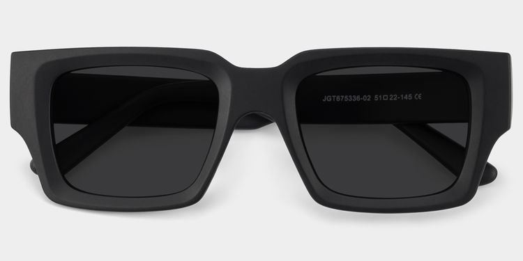 Garza Rectangle Black Glasses