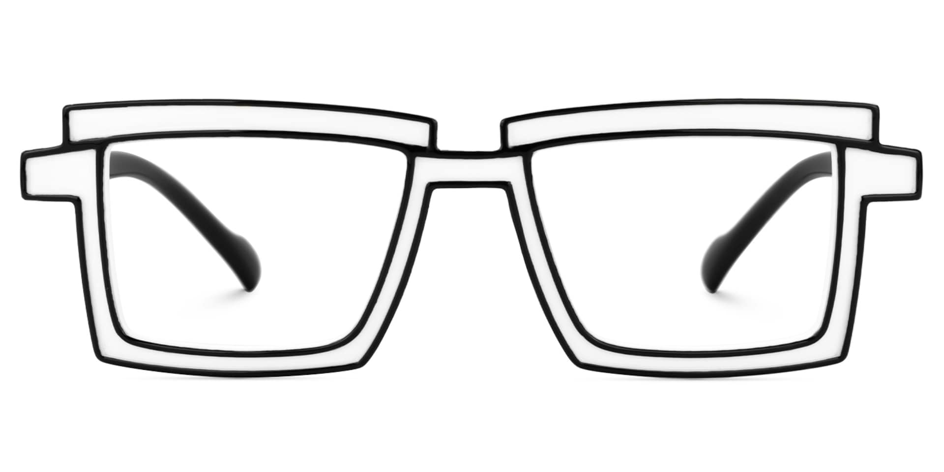 Zephyr White Cyberpunk Rectangle Frame Glasses | Zeelool2