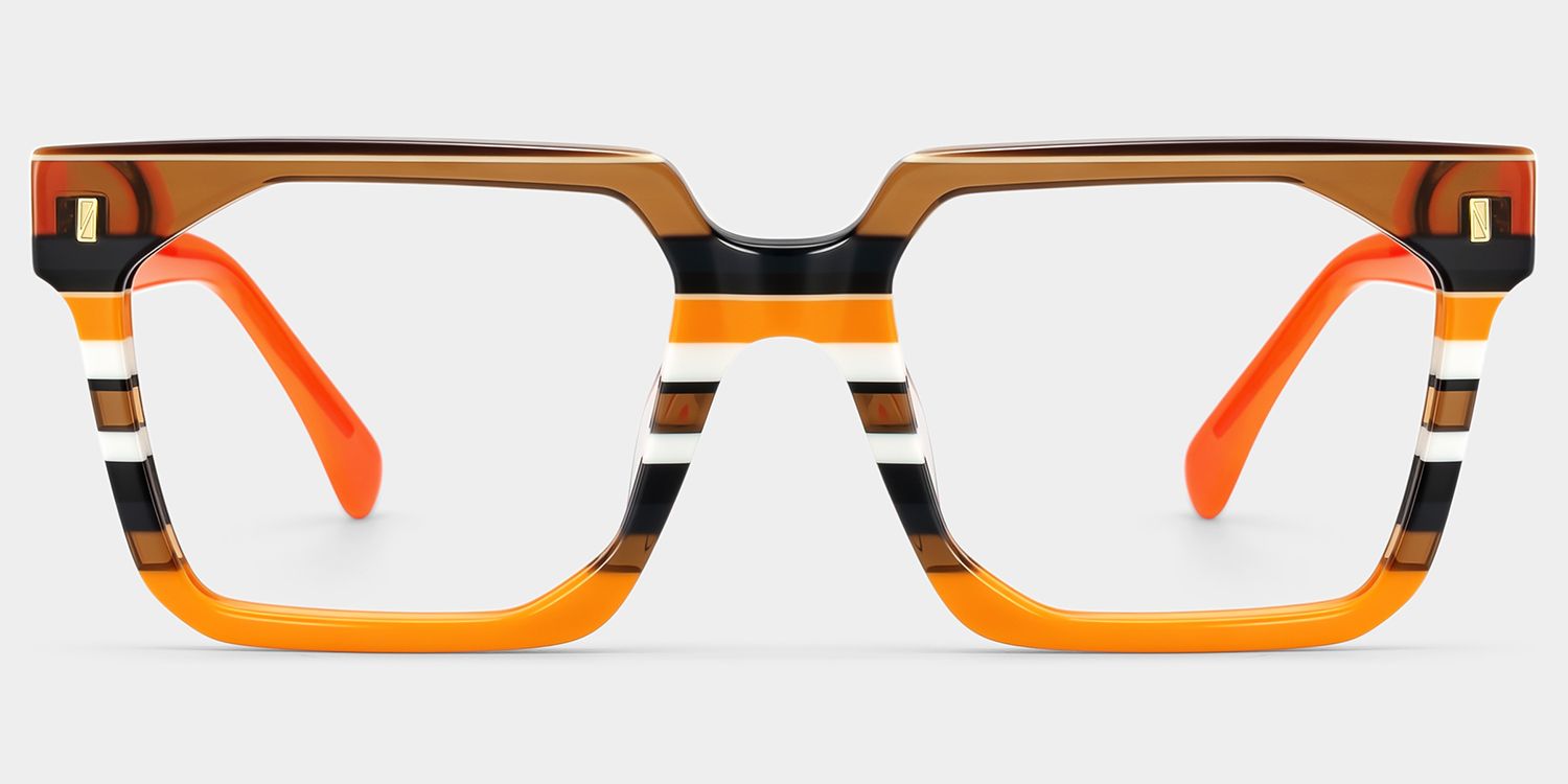 Laguer Rectangle Orange Frame Glassws For Men | ZEELOOL1