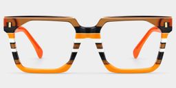 Laguer Orange Rectangle Glasses1