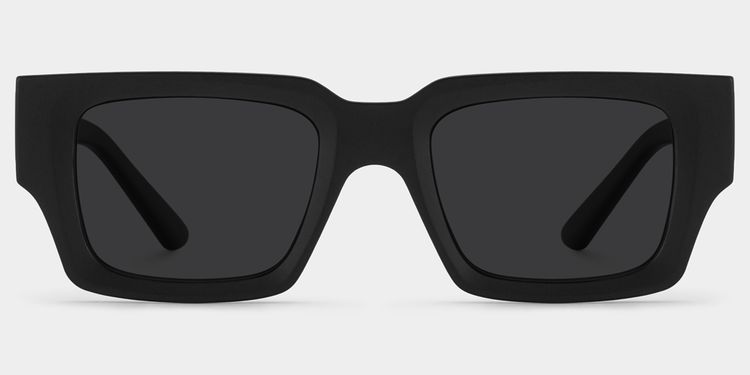 Garza Rectangle Black Glasses