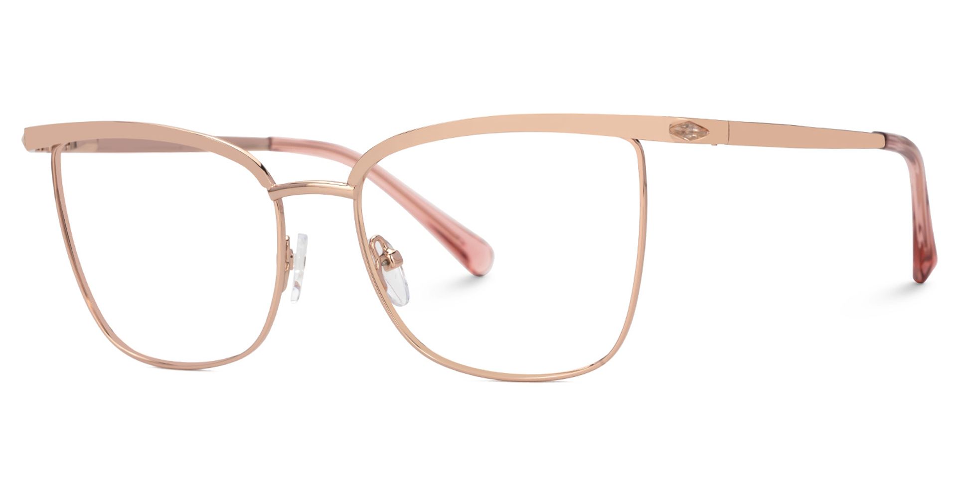 Beaty Metal Square Rose-Gold Frame Glasses | Zeelool1