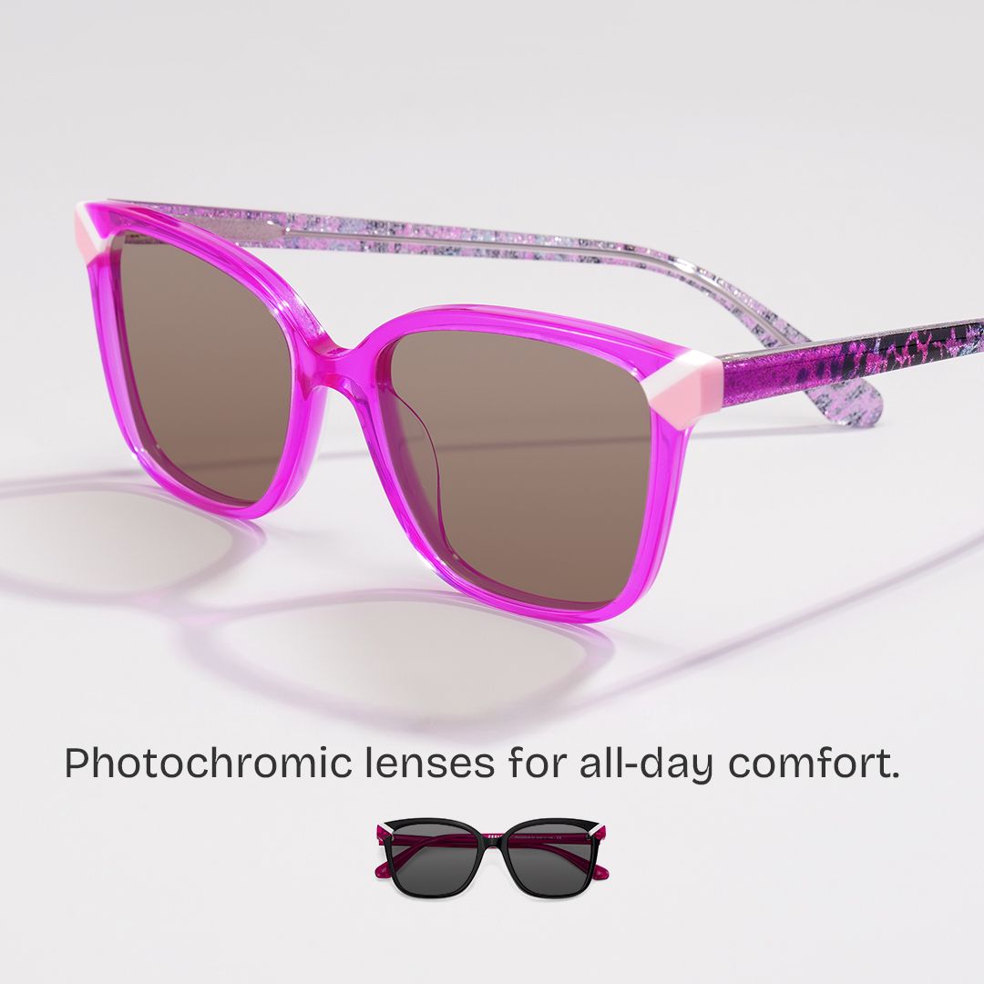 Thin Neon Pink Sunglasses Frame with a Square Shape0