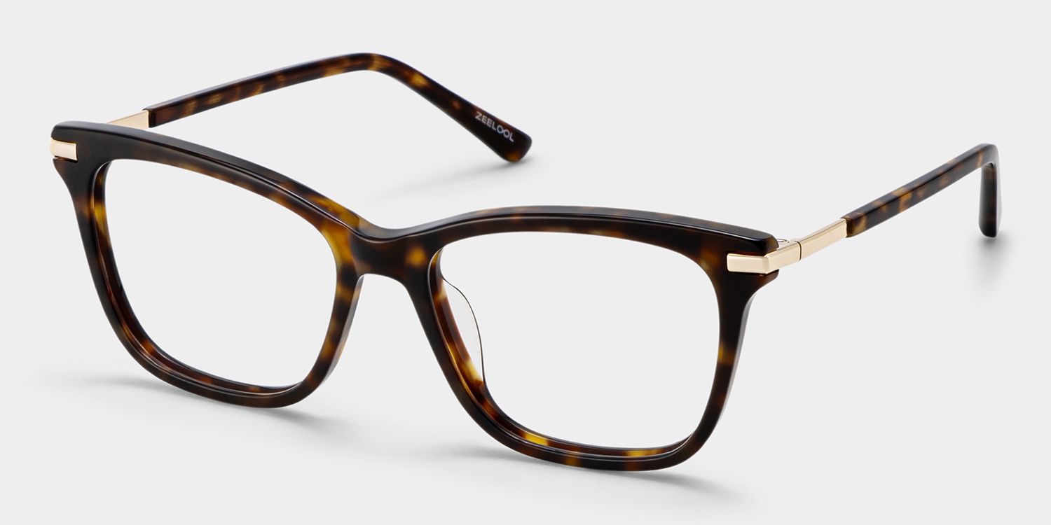 Eliot Tortoise Rectangle Mixed Frame Glasses for Women | ZEELOOL3