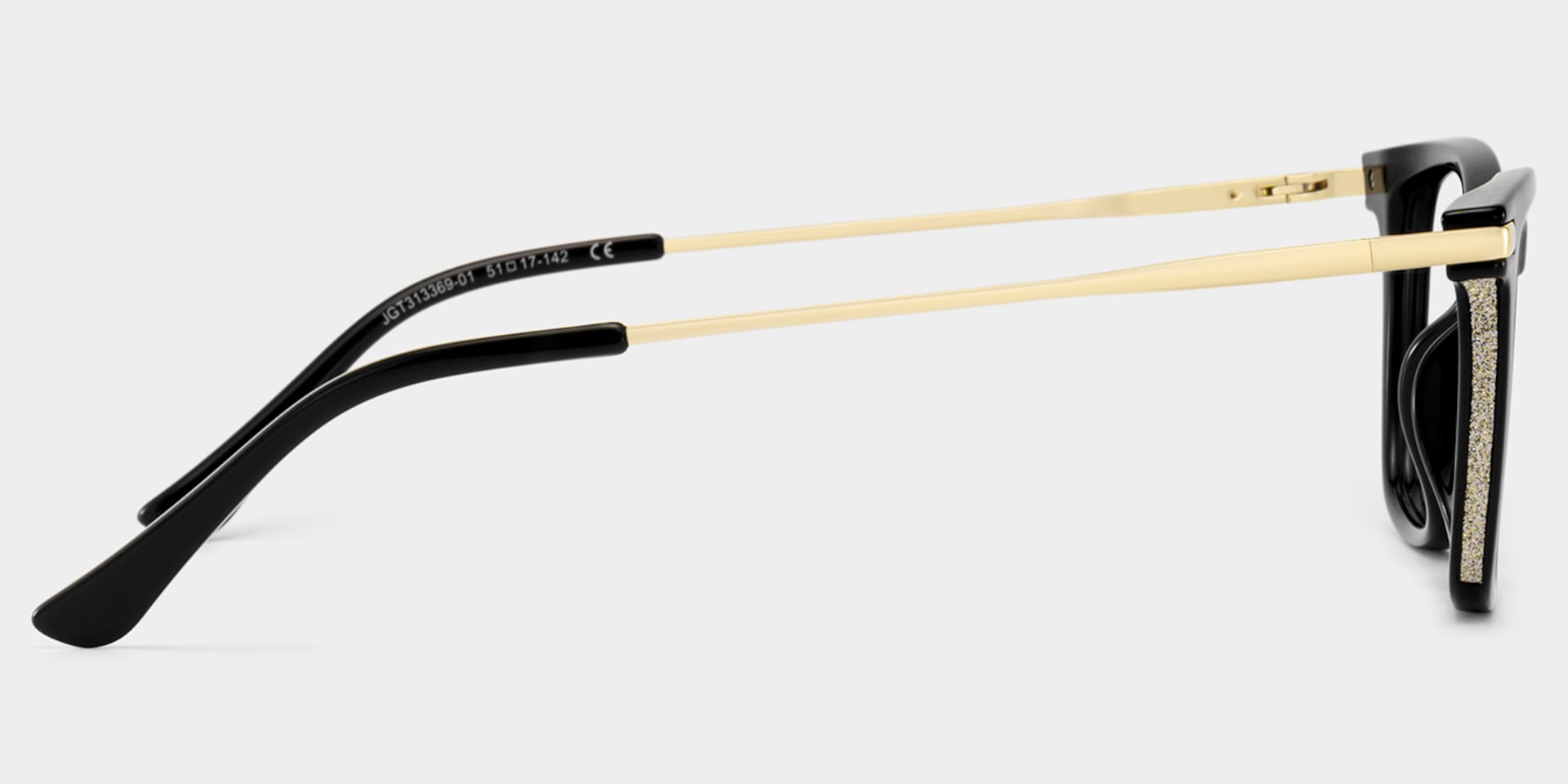 Selena Rectangle Black and Gold Frame Glasses | ZEELOOL4