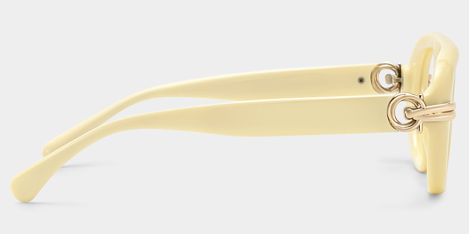 Aveline White Thin Aviator Full-Rim Glasses for Women | ZEELOOL3