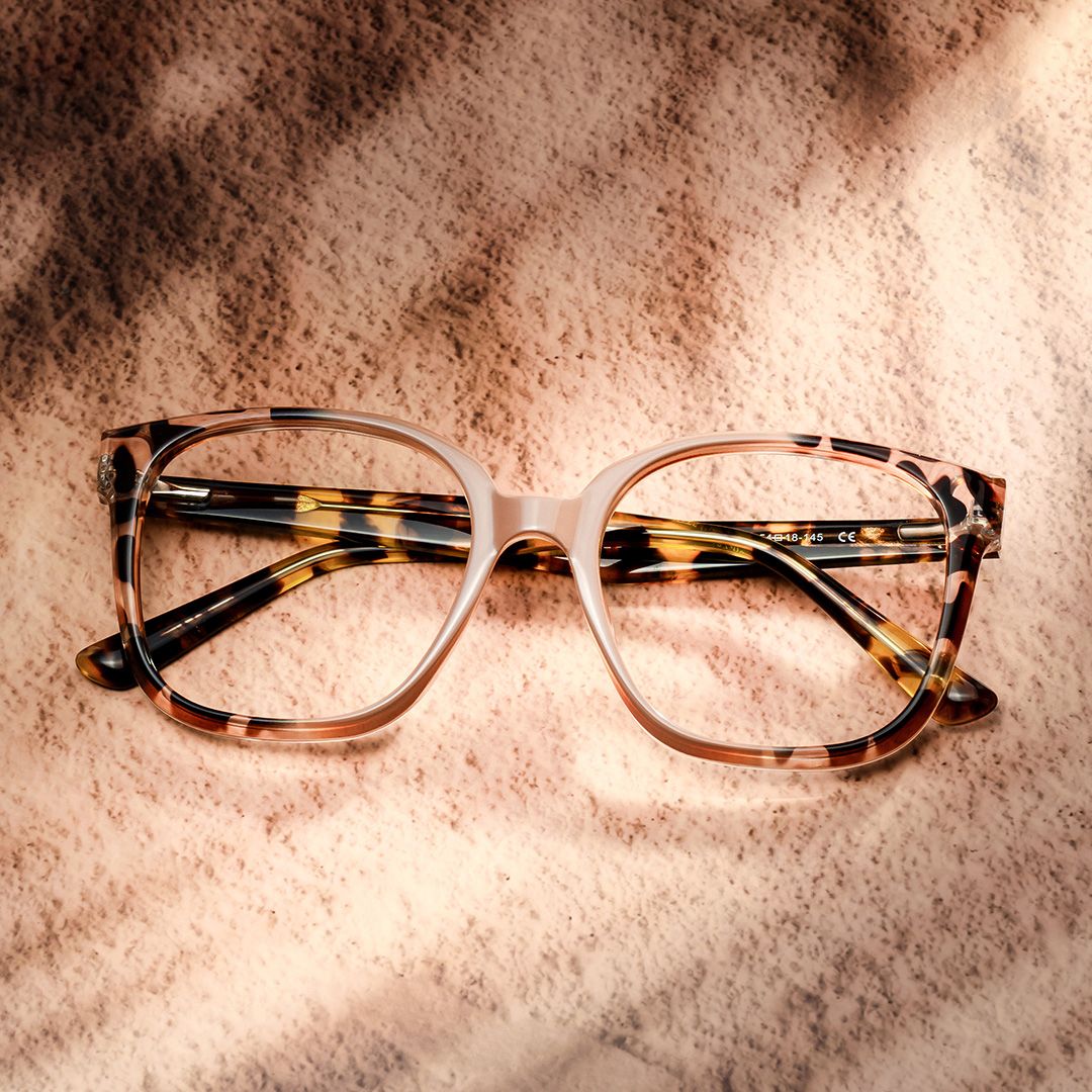 Siner Square Tortoise Khaki Color Frame Eyeglasses | ZEELOOL0