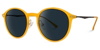 Dolores Round Yellow Sunglasses1