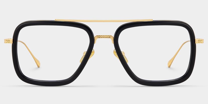 Gifford Aviator Black-Gold Glasses