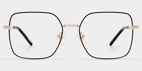 Abigail Black Thin Metal Frame Glasses with Square Shape | ZEELOOL