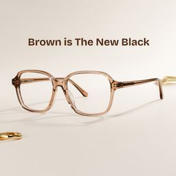 Clementine Light Brown Square Glasses0