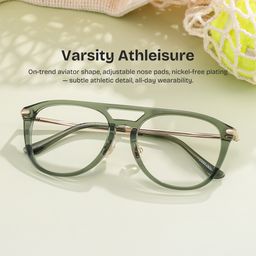 Isabelle Green Aviator Glasses0