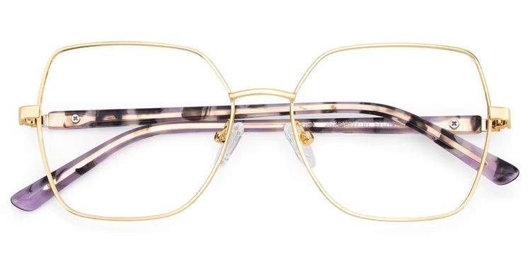 Billie Geometric Gold Glasses