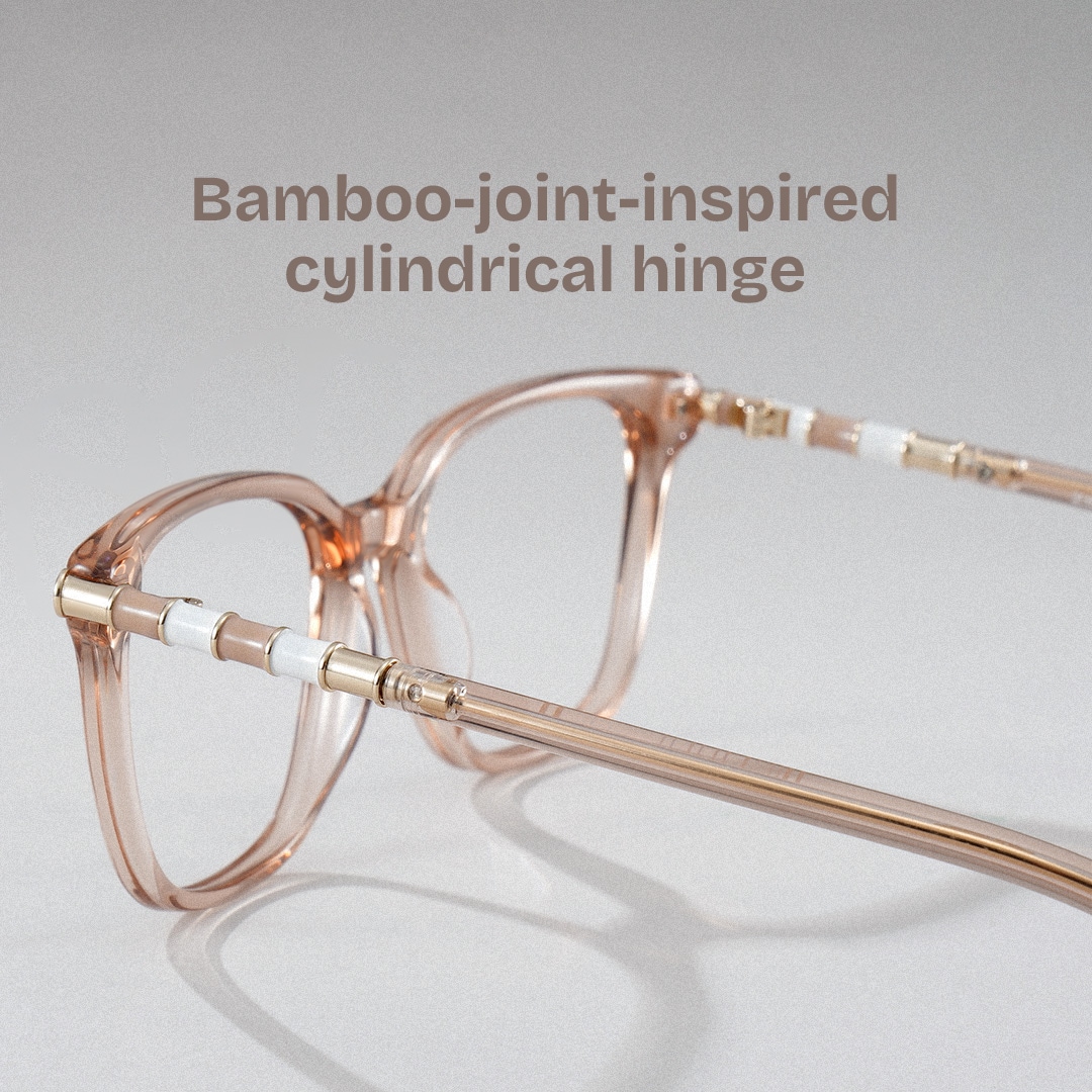 ジゼルSサイズ Delilah Square Champagne Frame Eyeglasses for Women| ZEELOOL