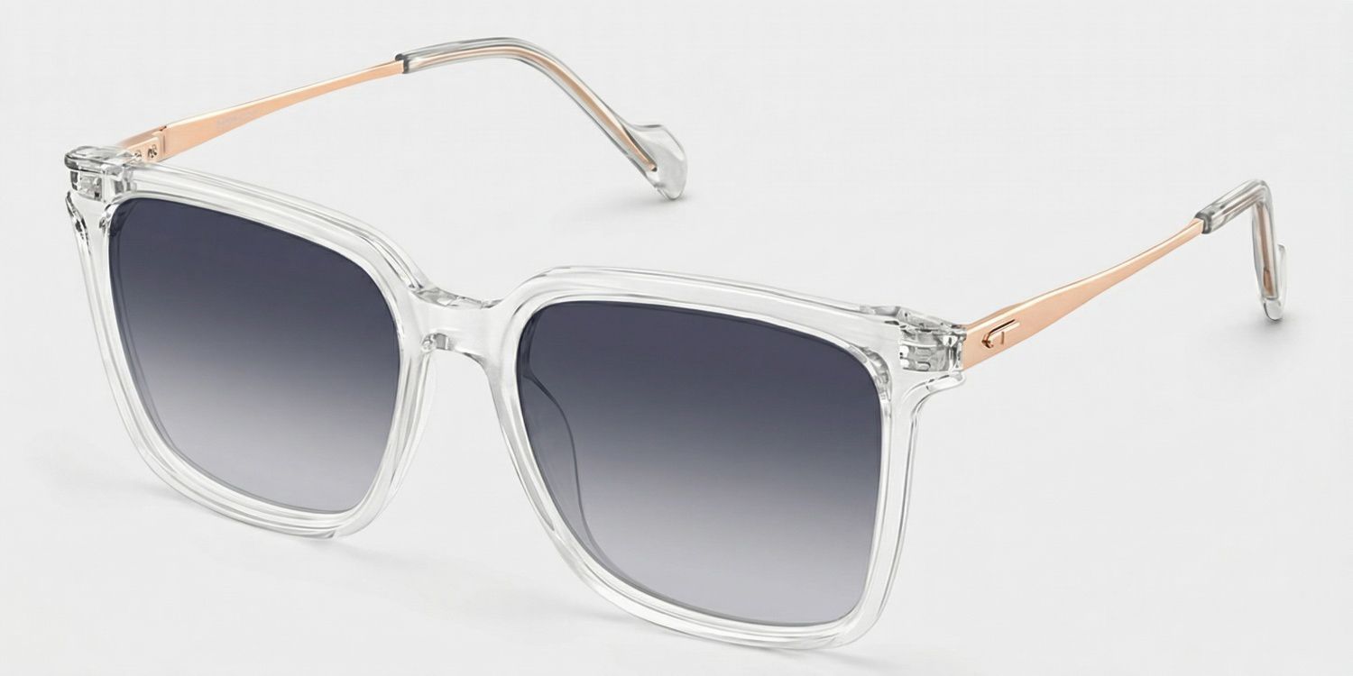 Zeyna Square Clear Sunglasses for Women & Men | ZEELOOL2