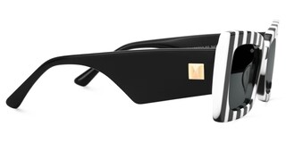 Mitia Rectangle  Zebra Print Black-White Glasses2