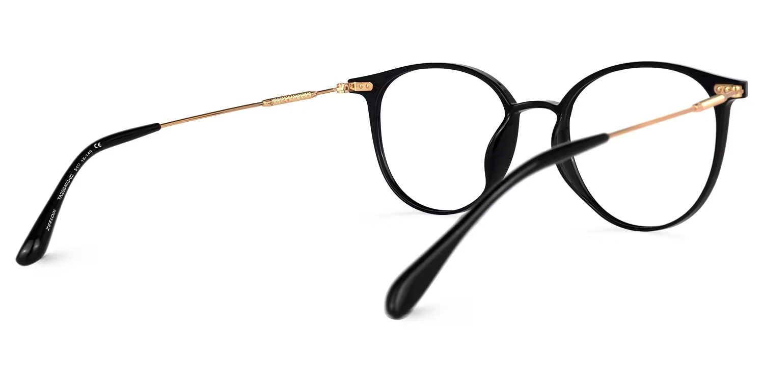 Judsy Round Black Glasses | Zeelool Glasses3