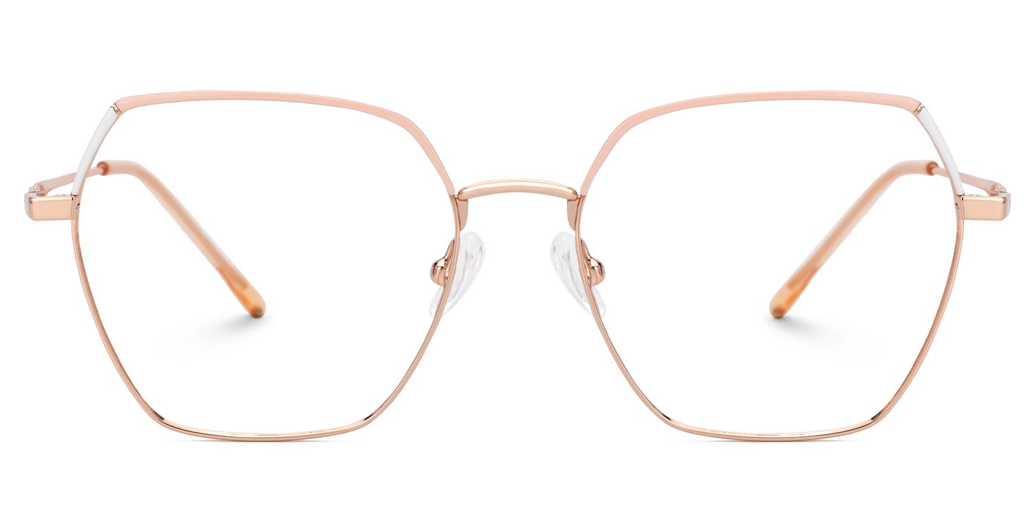 Marlon Geometric Two-Tone Full-Rim Glasses | Zeelool0