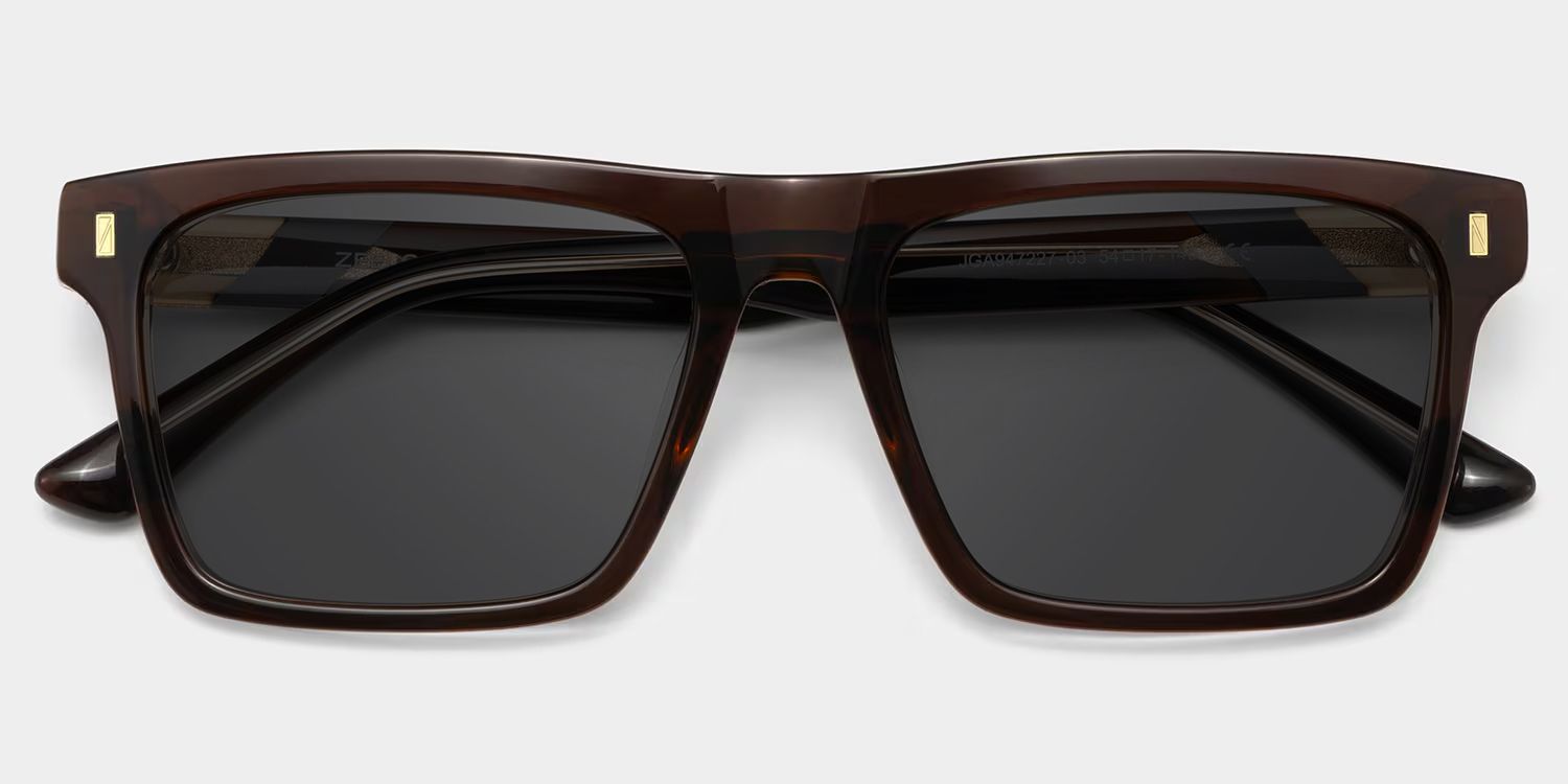 Henry Brown Rectangle Sunglasses to Frame Your Face | ZEELOOL