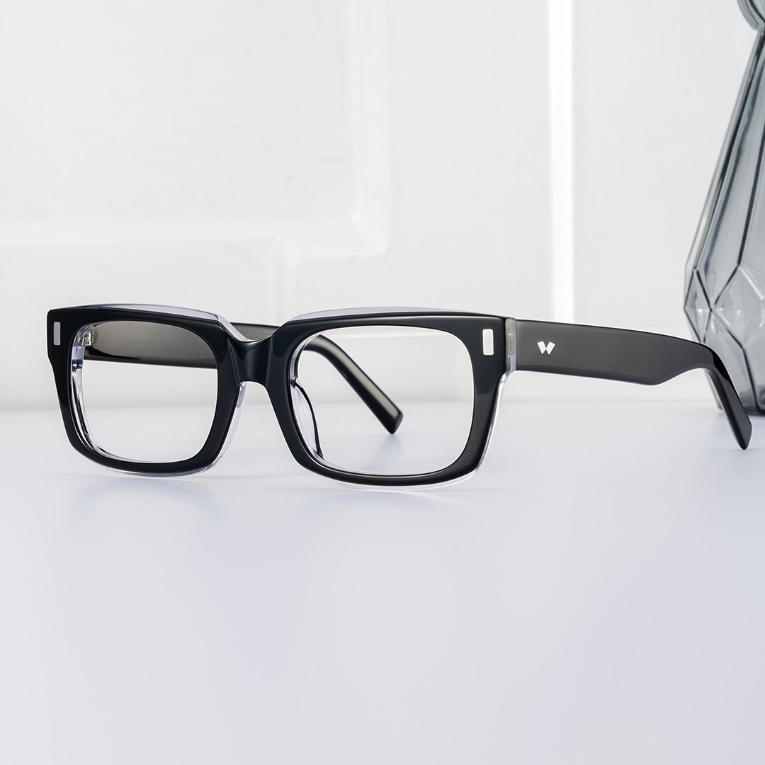 Fayssel Rectangle Black Glasses