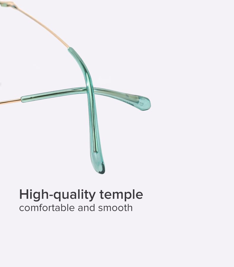 Elegant temples with payton green glassses