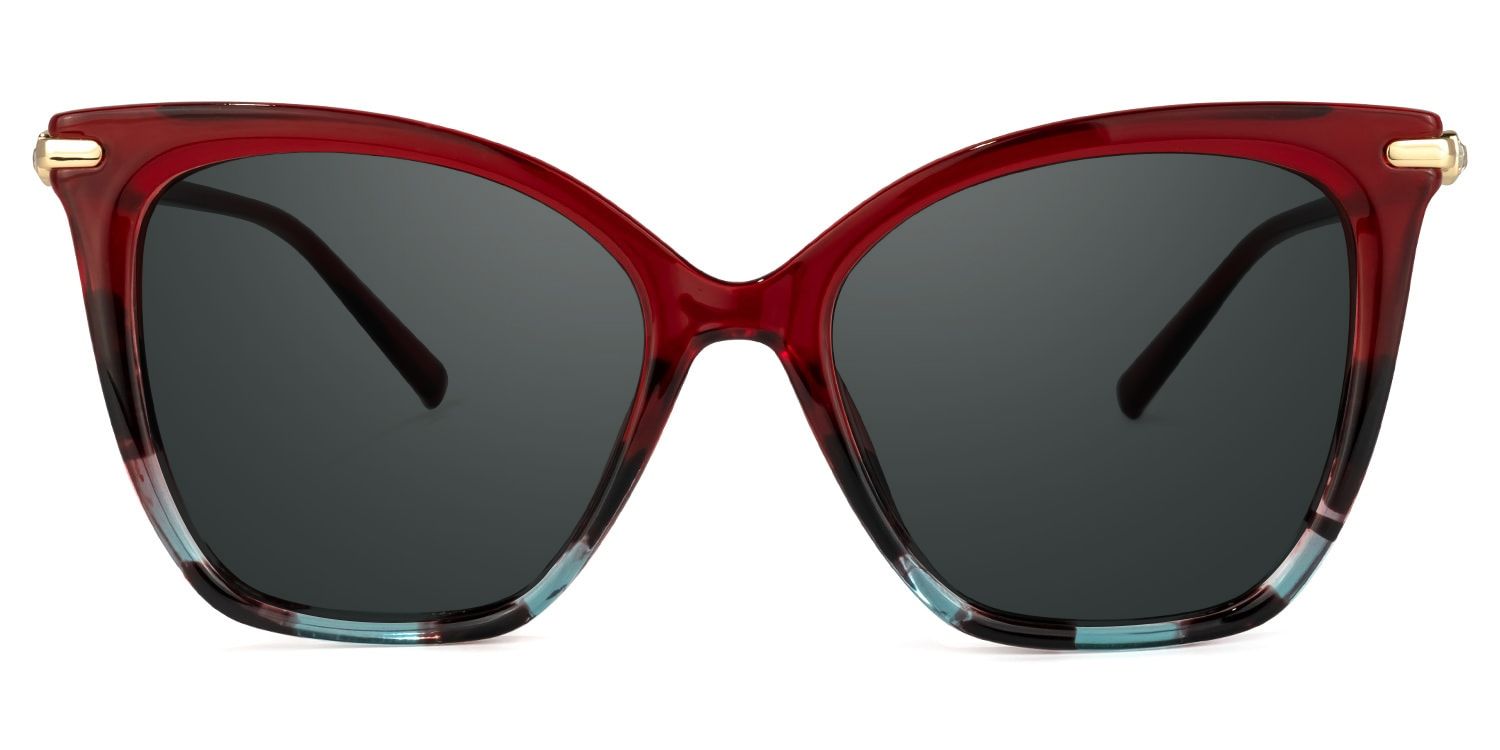 Lamar Butterfly Red Sunglasses and Two-Tone Frames0