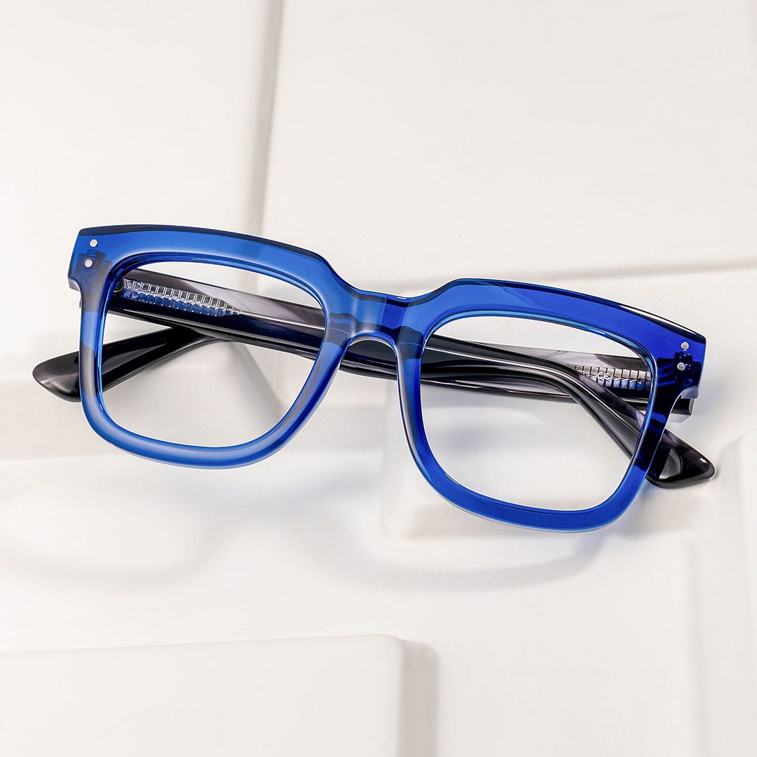Square Spectacles For Men In Blue Color1