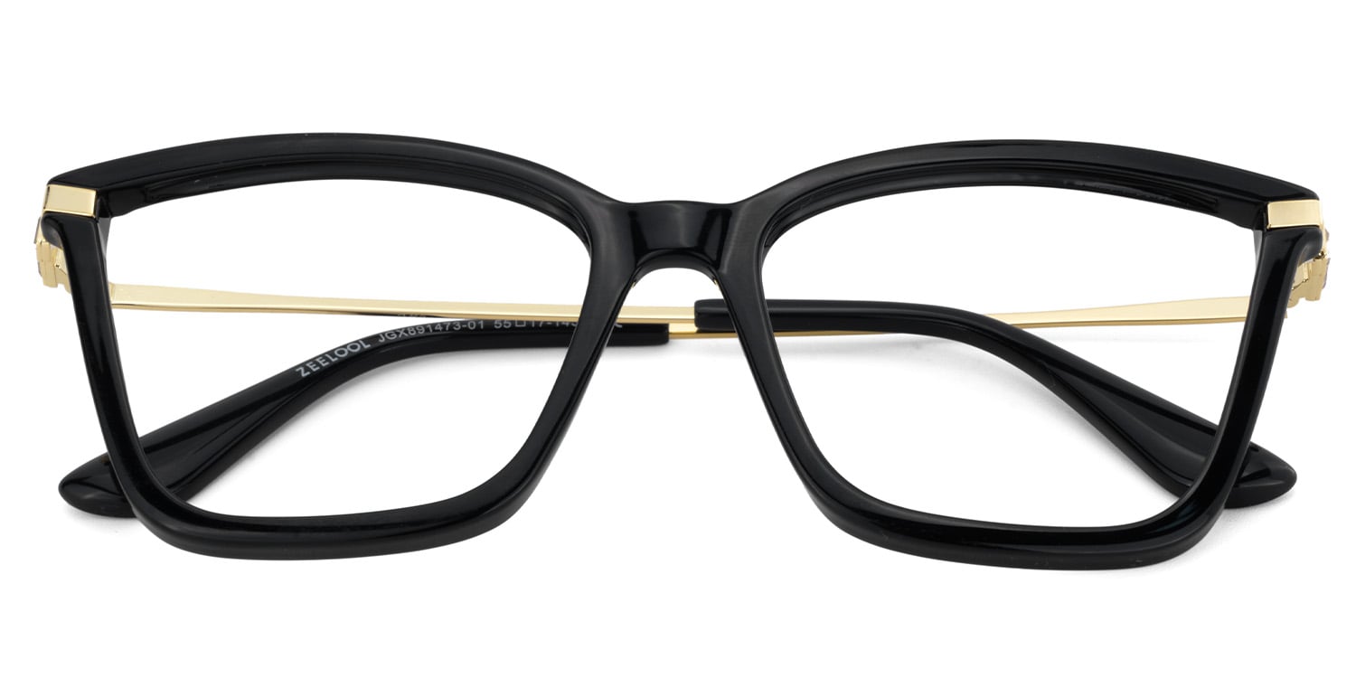 Stephens Cateye Black Glasses2