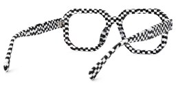 Joeann Geometric Black-White Checkered Glasses3