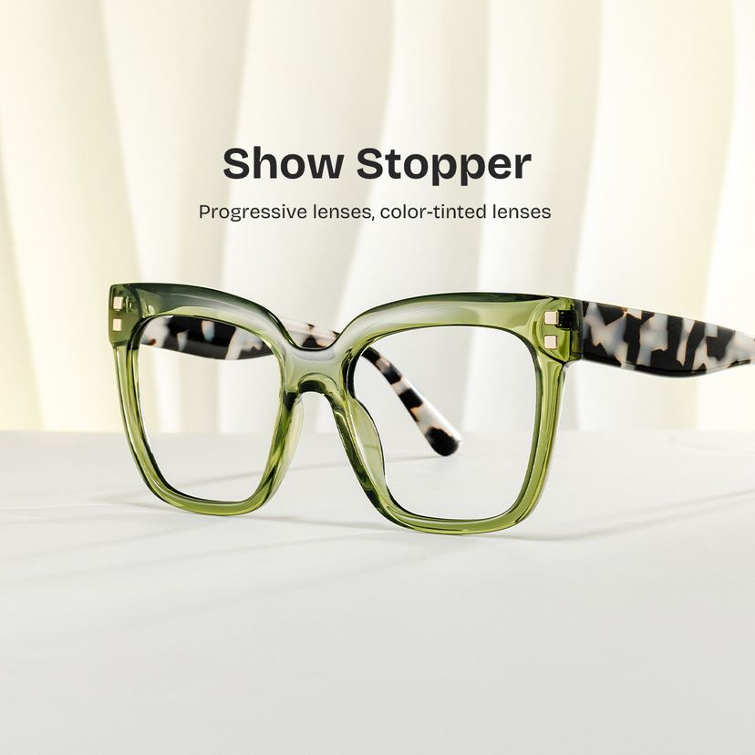 Minguela Square Green Glasses