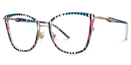 Marisa Cateye Blue Purple Stripe Glasses2