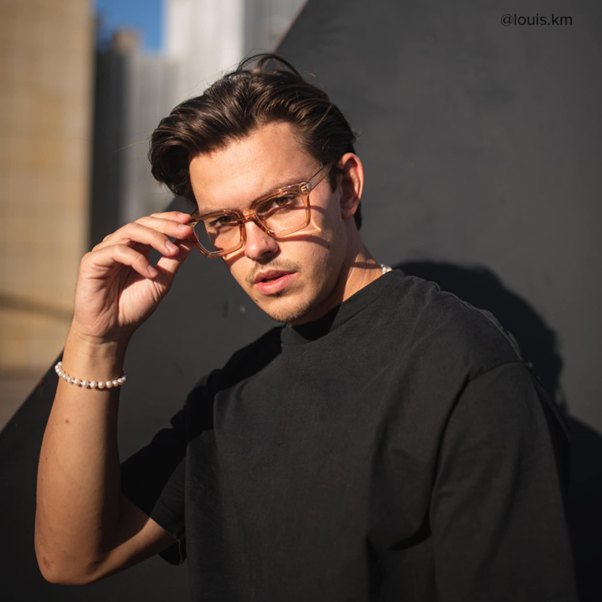 Grover Rectangle Eyeglasses and Champagne Color Frames9