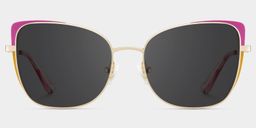 Tessa Cat-Eye Pink Gold Glasses0