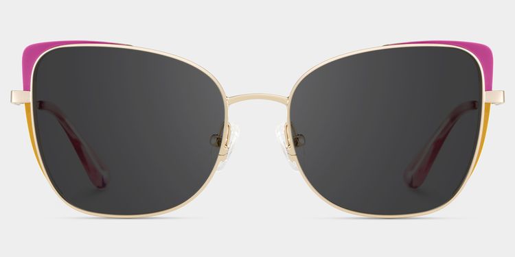 Tessa Cat-Eye Pink Gold Glasses
