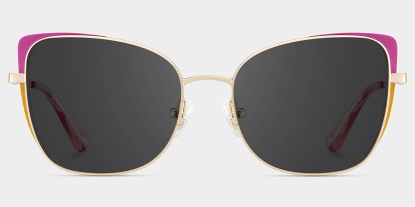 Tessa Cat-Eye Pink Gold Glasses